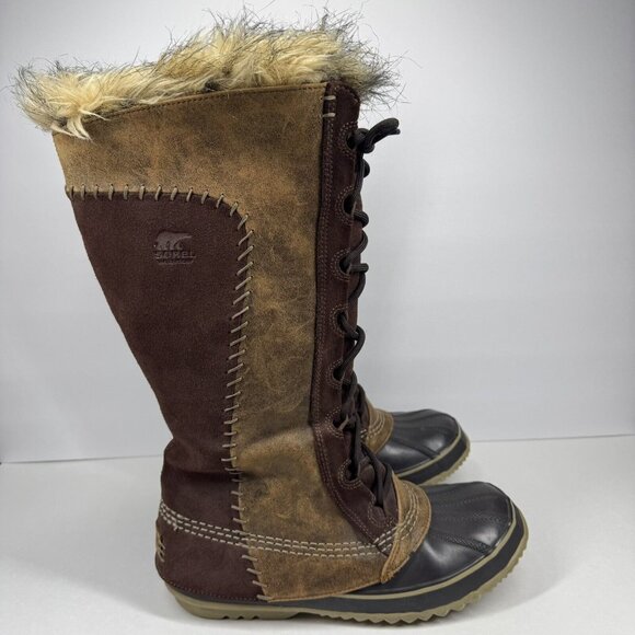 Sorel Shoes - Sorel Cate the Great Brown Waterproof Leather  Winter Duck Boots Size 8